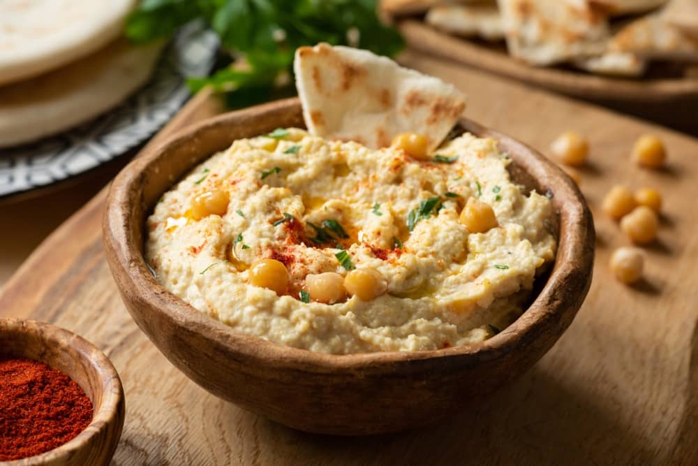 Snacks saludables hummus